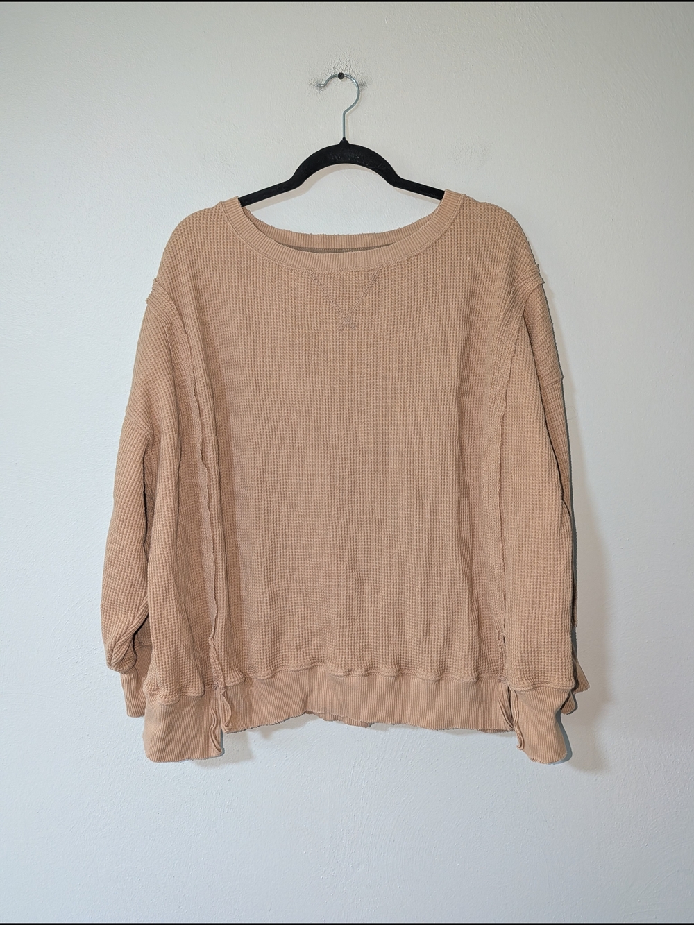 American Eagle Outfitters Tan Waffle Knit Pullover